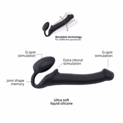Strap-on-me 6012833 dildo Strap-on dildo Anal sex, Vaginal sex Black Plastic, Silicone 155 mm 2.7 cm