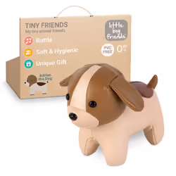 Little Big Friends Tiny Friends | Rattle Toy | Special Stuffed Animal | Easy to Clean | Adrien The Dog