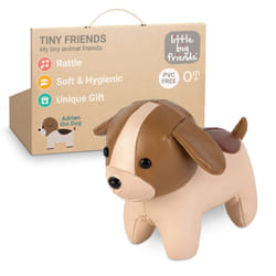 Little Big Friends Tiny Friends | Rattle Toy | Special Stuffed Animal | Easy to Clean | Adrien The Dog