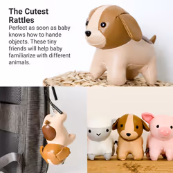 Little Big Friends Tiny Friends | Rattle Toy | Special Stuffed Animal | Easy to Clean | Adrien The Dog