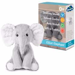 Sound Machine with White Noise Soothing Sounds | Cuddly Stuffed Animal | Adjustable Settings and Auto-Shutoff | Elliot Elepha ...