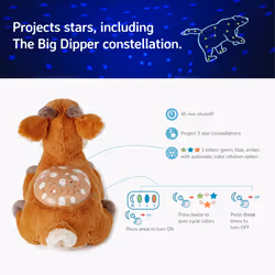 Calming Nightlight Star Projector | Gentle Brightness | 3 Colors | 3 Constellations | Auto-Shutoff | Twilight Buddies- Fawn - Additional view 3