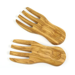 Berard 01091 French Olive-Wood Handcrafted Curved Salad Servers Brown