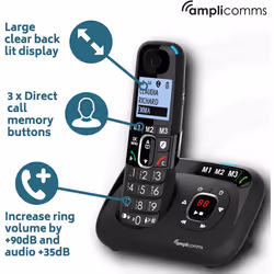 Amplicomms BigTel 1580 Single Cordless Big Button