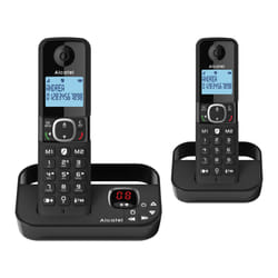 Alcatel F860 Voice full featured Cordless Phone, Twin Pack, Black