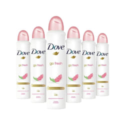 6 x 250ml Dove Women Deodorant Spray Pomegranate & Lemon Scent