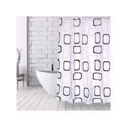 MSV 3700703956747 shower curtain Ring Polyester Black, Grey, White