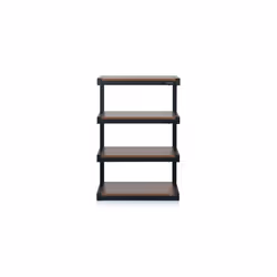 Norstone ESSE HiFi Rack Hi-Fi AV Furniture Stand In Black With 4 Walnut Shelves