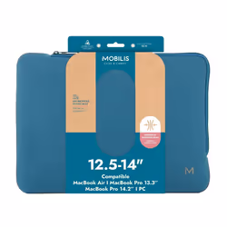 Mobilis 049018 laptop case 35.6 cm (14") Sleeve case Blue, Grey