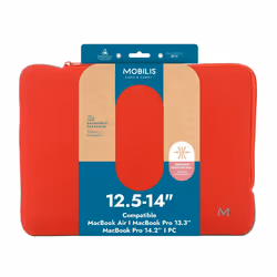 Mobilis 049019 laptop case 35.6 cm (14") Sleeve case Grey, Red