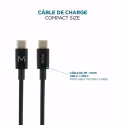 Mobilis Charger 100W 2USB C 1USBA GaN cable 100W Laptop, Smartphone, Tablet Black AC Indoor - Additional view 6