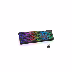 KLIM Chroma Wireless Keyboard UK Layout + Slim, Durable, Ergonomic, Quiet, Waterproof, Silent Keys + Backlit Wireless Gaming ...