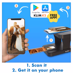 K2 Mobile Film Scanner 35mm + NEW 2024 + Positive & Negative Scanner + Slide Scanner + Photo Scanner + 35mm color Film Developing Kit Essential + Your
