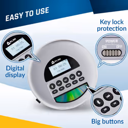 Nomad - New Version - Portable CD Player Walkman with Long-Lasting Battery - with Headphones - Radio FM - Compatible MP3 CD Player Portable - TF Card