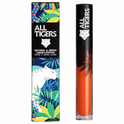 All Tiger Natural & Vegan Liquid Lipstick 8ml, Coral Orange