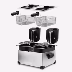 H.Koenig DFX600 fryer Double 6 L Stand-alone 3600 W Deep fryer Black, Stainless steel - Additional view 4