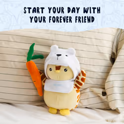 Pudgy Penguins Plush Buddy with Carrot Toy From Pudgy World| 20cm Plush Buddy with Carrow Soft Toy | Super Soft And Cuddly Pudgy Penguins Toys | Soft