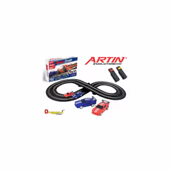DI102011 Artin Chase Slot Set | 2.4m 2 Player Track with 2 Muscle Speed Adults and Kids Electric Car Racing Toys Make Remote Control Gifts