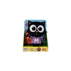 Milo Black Cat Plush Toy - 25cm Amazing Dress Up Milo Soft Toys with Changeable Firefighter Outfit | Interactive Kawaii Plush with Sounds and Phrases