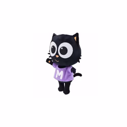 Milo Black Cat Plush Toy - 25cm Amazing Dress Up Milo Soft Toys with Changeable Firefighter Outfit | Interactive Kawaii Plush with Sounds and Phrases