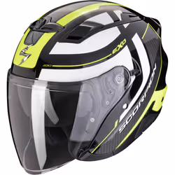 Scorpion Exo-230 Pul Jet Helmet, black-white-yellow, Size L for Men