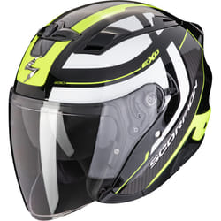 Scorpion Exo-230 Pul Jet Helmet, black-white-yellow, Size L for Men