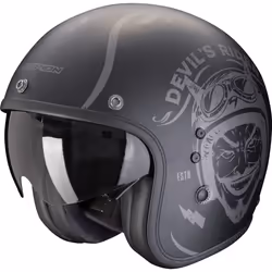 Scorpion Belfast Evo Romeo Jet Helmet, black-silver, Size L for Men
