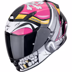 Scorpion Exo-491 Pirate Helmet, black-white-pink, Size S for Men