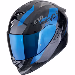 Scorpion EXO-1400 Evo II Carbon Air Platted Helmet, black-blue, Size S for Men