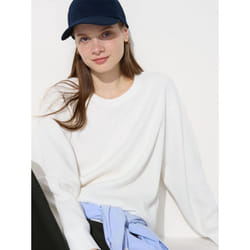 Uniqlo Japan Waffle Crew Neck T  Long Sleeve - 00 WHITE/XS