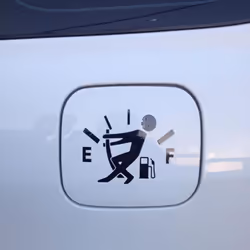 High Gas Consumption Decal Fuel Gage Empty Stickers Funny Vinyl JDM Car Stickers Car Styling - white