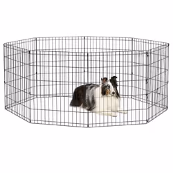 New World Dog Exercise Pen & Playpen without a Door; 60.96 cm by 76.2 cm; Black E-Coated; B552-30