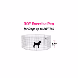 New World Dog Exercise Pen & Playpen without a Door; 60.96 cm by 76.2 cm; Black E-Coated; B552-30