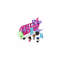 Fisher-Price Little People Barbie Toy Airplane for Toddlers with Lights Music and Folding Stairs, Little Dream Plane, 4 Play ...