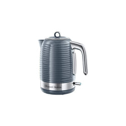 Russell Hobbs Inspire Electric 1.7L Cordless Kettle (Fast Boil 3KW, Grey premium textured plastic, high gloss finish, Removable washable anti-scale fi