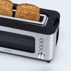 H.Koenig VIEW7 toaster 6 2 slice(s) 1200 W Black, Stainless steel