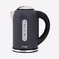 H.Koenig BOE52 electric kettle 1.7 L 2200 W Beige, Black, Stainless steel