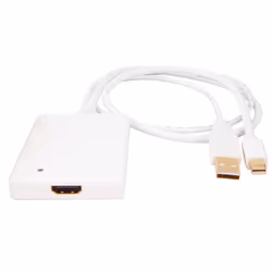 Urban Factory Adapter mini display port to HDMI with Audio for Mac (USB), White, Mini DisplayPort + USB Type-A, HDMI Type A ( ...