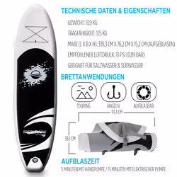 SereneLife Inflatable Stand Up Paddle Board, SUP Board- Paddleboards for Adults & Youth, Paddle Board Accessories,15.25 cm Thick Standup Paddleboardin