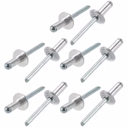 sourcingmap 10 Pcs 6.4mm x 16mm x 16mm Aluminum Open End Large Flange Blind Rivets