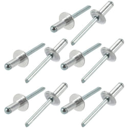 sourcingmap 10 Pcs 6.4mm x 16mm x 16mm Aluminum Open End Large Flange Blind Rivets