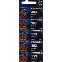 Renata Single Watch Battery Swiss Made Renata 393 or SR754SW Or AG5 1.5V - 5 x 393 Or SR 754 SW