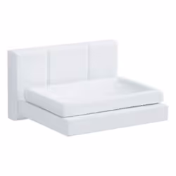Cooke & Lewis / Croydex Tongue and Groove Effect Ceramic Soap Dish and Holder for Bathroom, Kitchen | Wall Mounted | White