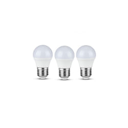 V-Tac Samsung 5.5W G45 PLASTIC BULBS-SAMSUNG CHIP 6400K E27, Pack of 3