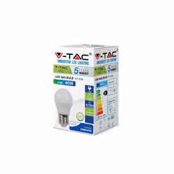 V-Tac Samsung 5.5W G45 PLASTIC BULBS-SAMSUNG CHIP 6400K E27, Pack of 3