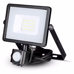 VT-20-S 20W SMD PIR SENSOR FLOODLIGHT WITH SAMSUNG CHIP COLORCODE:4000K BLACK BODY GREY GLASS