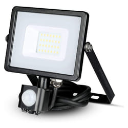 VT-20-S 20W SMD PIR SENSOR FLOODLIGHT WITH SAMSUNG CHIP COLORCODE:4000K BLACK BODY GREY GLASS