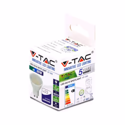 VT-205 5W GU10 SPOTLIGHT WITH SAMSUNG CHIP COLORCODE:3000K, 400 LUMENS, 110'D, 5 YR GUARANTEE
