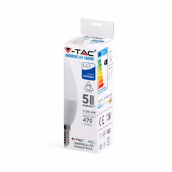 VT-294D 5.5W PLASTIC CANDLE BULB WITH SAMSUNG CHIP COLOUR CODE: 3000K E14 DIMMABLE (859)
