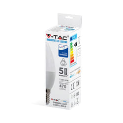 VT-294D 5.5W PLASTIC CANDLE BULB WITH SAMSUNG CHIP COLOUR CODE: 3000K E14 DIMMABLE (859)